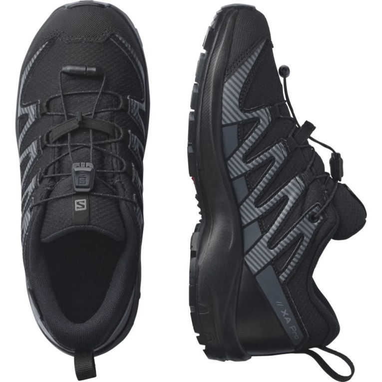 Black Salomon Xa Pro V8 CSWP Kids' Hiking Shoes | IE HO9728